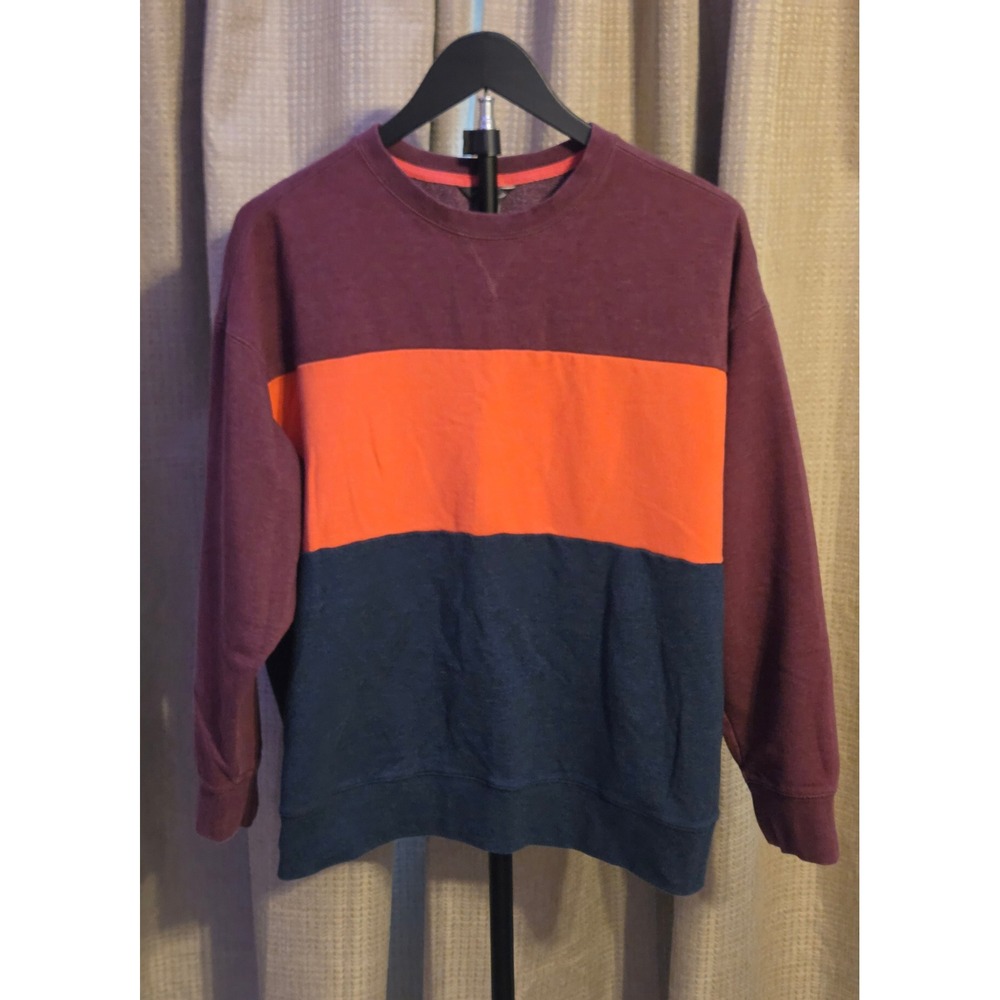 Eddie Bauer Colorblock Long Sleeve Crewneck Sweatshirt Women's Size Large